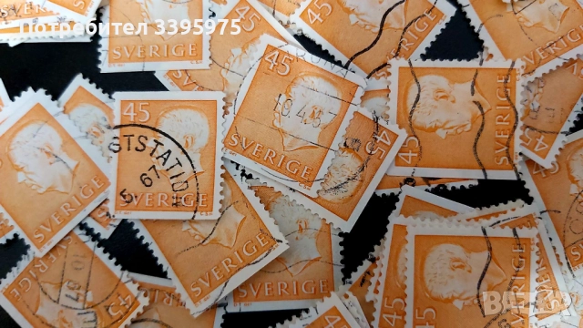 Пощенски марки на шведския крал Густав VI Адолф 1964 г. (150 броя), снимка 10 - Филателия - 51556387