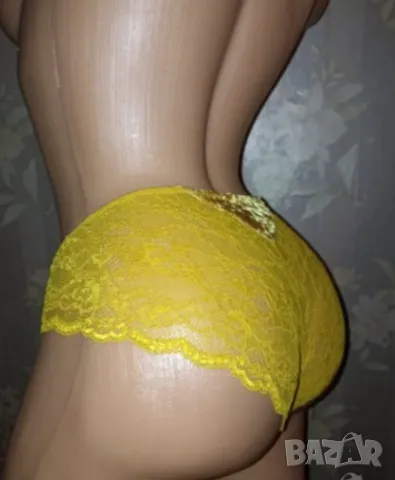 Бикини в жълто от дантела и плюш L, снимка 1