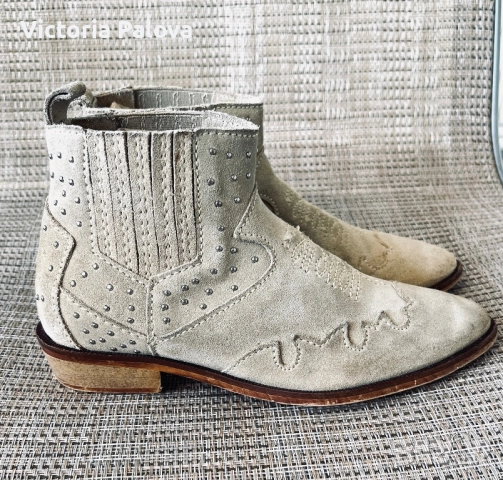 Детски ботуши MANGO KIDS естествена кожа 