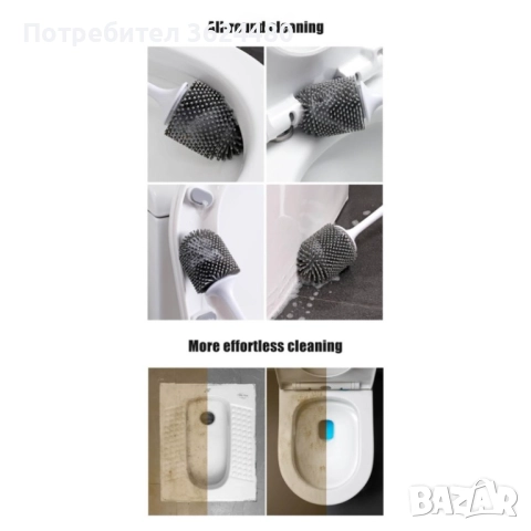 Силиконова четка за баня 3687 Ecoco, снимка 4 - Мопове, кофи, четки и метли - 52667118