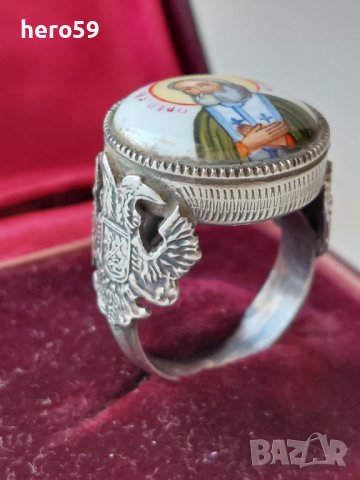 Сребърен 84 пръстен царска Русия с емайл, снимка 3 - Пръстени - 43760762