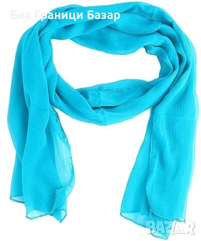 Нов Син Мек и елегантен Висококачествен Шифонов Шал Жени Подарък