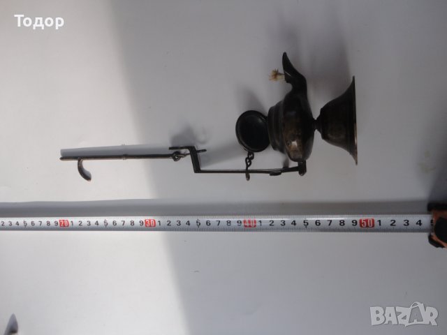 Старинна бронзова маслена лампа , снимка 3 - Антикварни и старинни предмети - 43956325