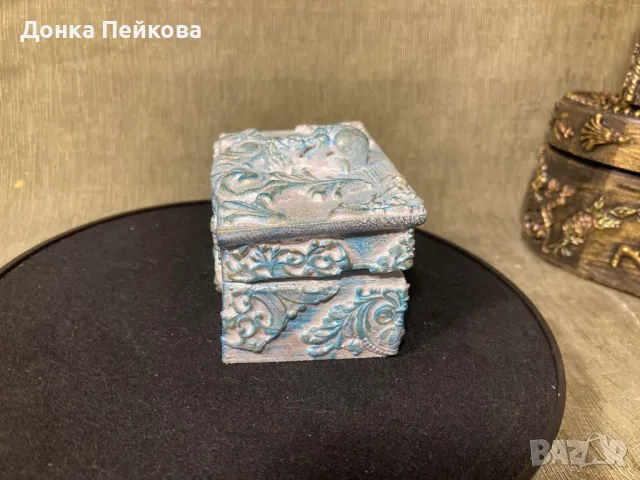 Ръчно декорирана кутия за кръщене за косичка или пъпче, скъпи спомени за бебче, снимка 6 - Декорация за дома - 48729758