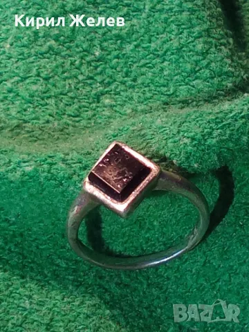 СТИЛЕН СКЪПОЦЕНЕН СРЕБЪРЕН ПРЪСТЕН СРЕБРО 925 с ШЛИФОВАН ЧЕРЕН ОНИКС 71211, снимка 14 - Пръстени - 49704252