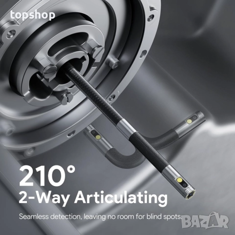 Ендоскоп DEPSTECH с гъвкаво рамо. Двупосочна бороскопска камера с двоен обектив, светлина, 4,5-инчов, снимка 4 - Камери - 52384784