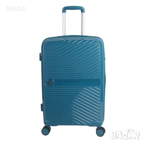 Куфар с колелца 58л, петролен_1233326, снимка 2 - Куфари - 52199671