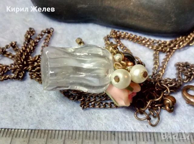 ПРЕКРАСЕН ФИГУРАЛЕН ВИНТИДЖ АРТ МЕДАЛЬОН КОЛИЕ с ФИНА МЕСИНГОВА ВЕРИЖКА 48752, снимка 8 - Колиета, медальони, синджири - 48828255