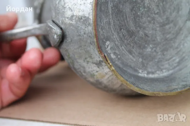 Стара медна ръчнокована кана за вино, снимка 12 - Антикварни и старинни предмети - 49849188