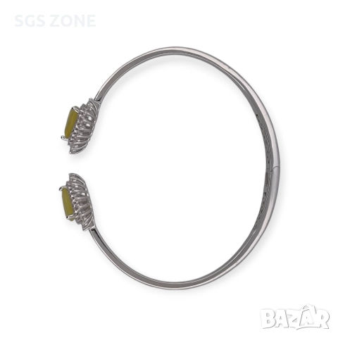 Стилна гривна от стерлингово сребро 925 с жълт сапфир, снимка 11 - Гривни - 52793516