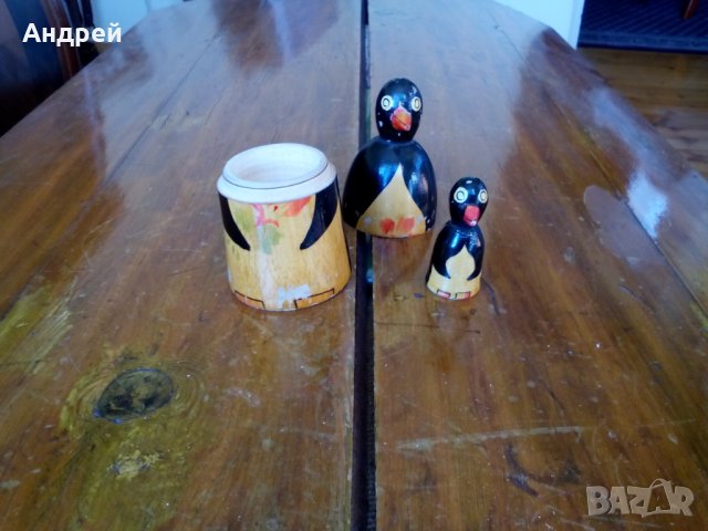 Стар дървен сувенир Пингвин, снимка 5 - Други ценни предмети - 28319455