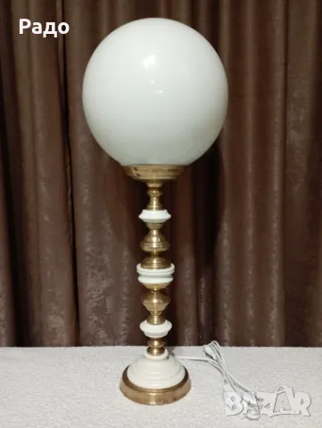 Комплект от две големи месингови порцеланови лампи - лампа, снимка 2 - Настолни лампи - 49432706