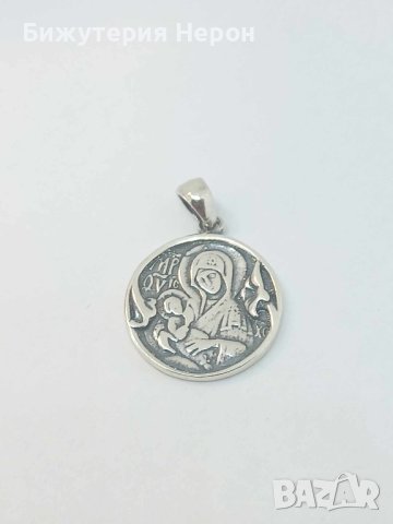 Сребърна висулка Света Богородица, снимка 1 - Колиета, медальони, синджири - 42958463