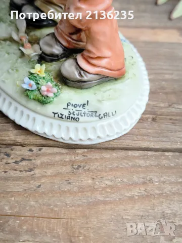  Порцеланова фигурка "Piove!" – Capodimonte, Tiziano Galli, снимка 3 - Колекции - 50414893