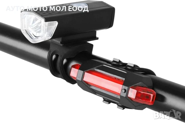 LED Комплект за велосипед, Фар и Стоп Светлина - 800mAh/USB порт., снимка 3 - Аксесоари за велосипеди - 50622232