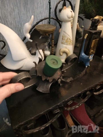 Ръчно изработен свещник ковано желязо , снимка 6 - Други - 51109350