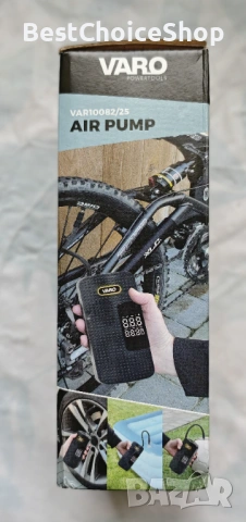 VARO – Безжична въздушна помпа 8V, 150 PSI, фенер, приставки, снимка 2 - Аксесоари и консумативи - 53400234