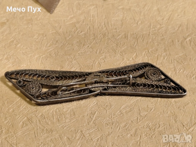 Стара сребърна брошка (15), снимка 3 - Антикварни и старинни предмети - 52251202