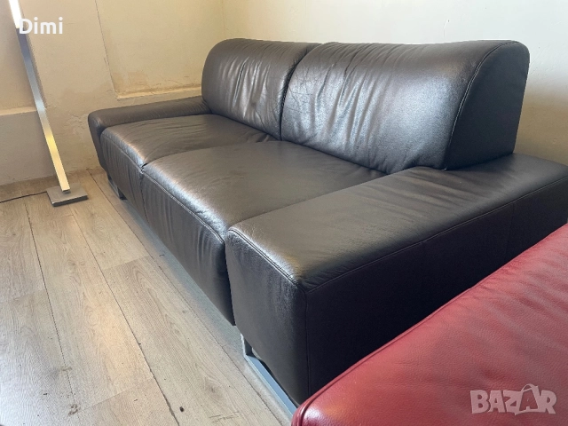 Кожен диван-легло*БЕЗПЛАТНА ДОСТАВКА*Кафяв диван от естествена кожа, снимка 3 - Дивани и мека мебел - 52476219
