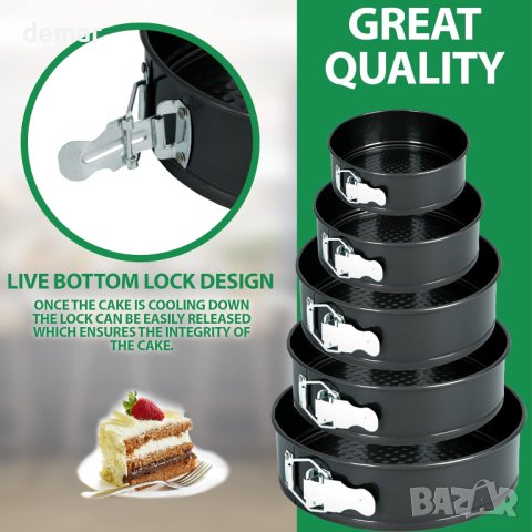 Комплект незалепващи форми за торта ZENO 5 БР., снимка 2 - Съдове за готвене - 43112982