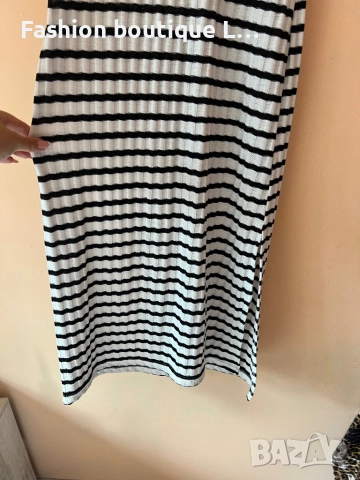 Дълга рокля черно и бяло райе S размер на марката Sinsay 🤍🖤🤍🖤🤍🖤🤍🖤🤍🖤, снимка 3 - Рокли - 52051581