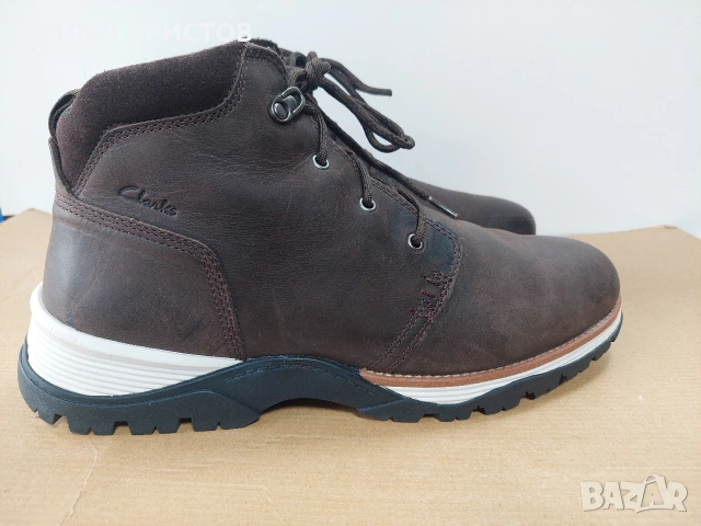 CLARKS Topton Mid-Естествена кожа(Като Нови)-№45, снимка 2 - Мъжки боти - 53339112