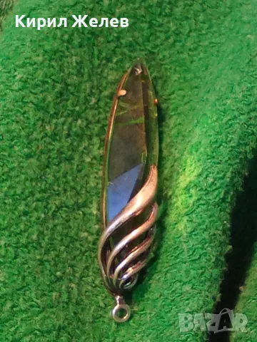 СТАР РУСКИ ДЕБЕЛО ПОСРЕБРЕН МЕЛХИОРЕН МЕДАЛЬОН с ФАСЕТИРАН ЗЕЛЕН КРИСТАЛ ЧАСТ от КОМПЛЕКТ 27519, снимка 17 - Антикварни и старинни предмети - 49917155