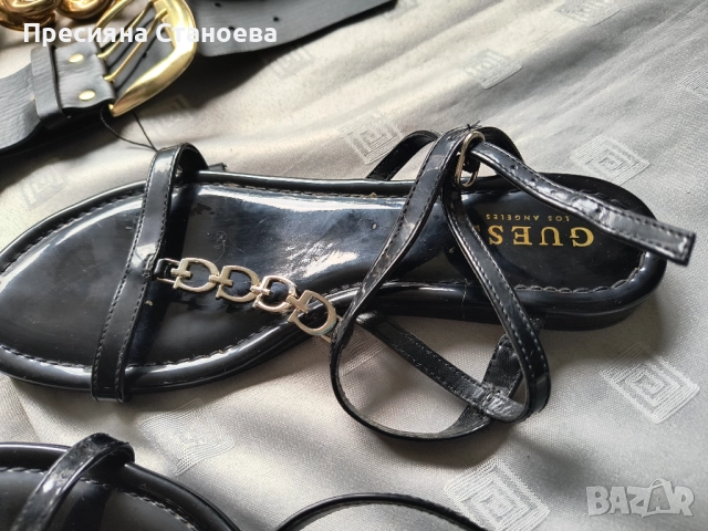 Черни сандали Guess 38, снимка 6 - Сандали - 52041910