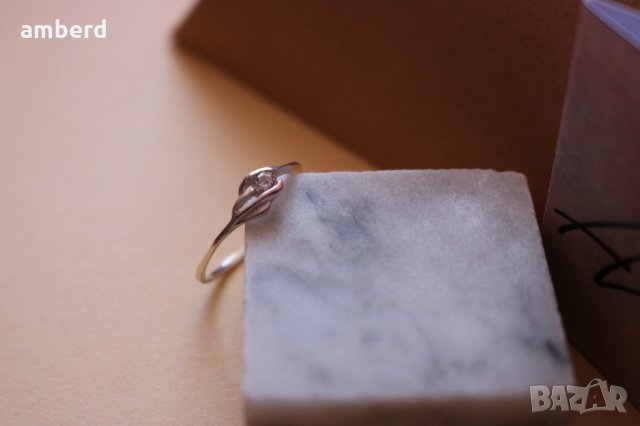 Сребърен пръстен с бял цирконий - модел R060, снимка 2 - Пръстени - 24543809
