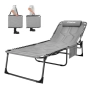 Сгъваем шезлонг KingCamp, голям подплатен градински шезлонг с 5 регулируеми позиции, 200 х 68 см, снимка 1