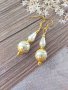 Нежни и красиви перлени обици с изящни орнаменти в цвят злато , снимка 3