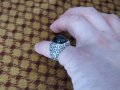 Мъжки сребърен пръстен, Уникалнен дизайнерски  с голям черен оникс  - добавете стил !, снимка 7