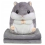 3 в 1 - Плюшена играчка Хамстер, възглавница и одеяло Kruzzel, сиво, снимка 2