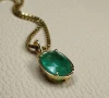 Медальон с турмалин в 14кт златен обков! Нов! Сертификат!, снимка 10