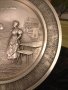 Старинна немска калаена чиния за стена серия Lindenwirthin 23 см. нова, снимка 4