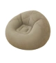 Плюшен надуваем фотьойл, мека и удобна повърхност, 110x110x85 см, бежов, снимка 7