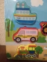 Детска дървена дъска с превозни средства., снимка 3