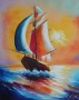 "Плаваща мечта" Картина 50х40 см, Маслена живопис с шпакла, снимка 1