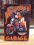 Метална табела мотор гараж мотори мотоциклети еротика 1939  , снимка 1 - Други - 44879284