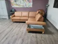 Светло кафяв кожен ъглов диван "Viola" с функция ракла, снимка 10