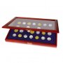 Луксозна дървена кутия витрина SAFE за монети с различни отвори на монетите