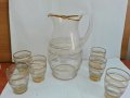 Ретро стъклени чаши и кана   53г, снимка 8