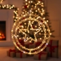 Въртяща се LED Коледна Декорация – Магически светлинен ринг за празничен уют, снимка 3