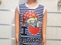 Нова детска моряшка блуза без ръкав с трансферен печат Пират- I Love Bulgaria, снимка 1 - Детски тениски и потници - 29029557