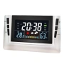 Електронна метеорологична станция с часовник термометър влагомер за дома офиса спалня температура, снимка 3