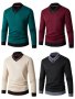 Мъжки втален пуловер с дълги ръкави, 4цвята - 023