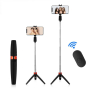 Bluetooth Селфи стик / Selfie stick 3 в 1, стойка, трипод, снимка 1 - Селфи стикове, аксесоари - 44906026