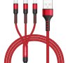 3-в-1 USB - Мicro, USB C , Lightning port - кабел за зареждане - 1.2 метра, снимка 1 - USB кабели - 40384163