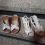 Два чифта бели сандали на платформа 