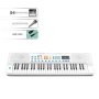 Йоника с 54 клавиша, Електрическо пиано, LED дисплей и микрофон, бяло, снимка 1